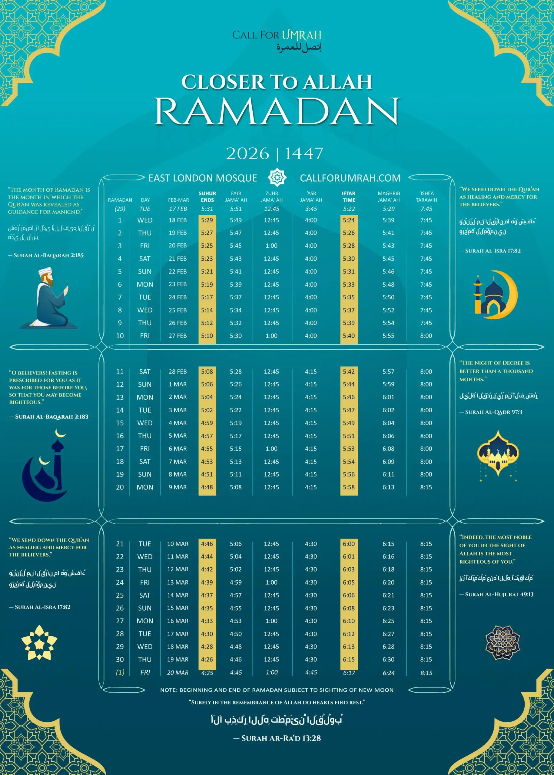 ramadan calendar
